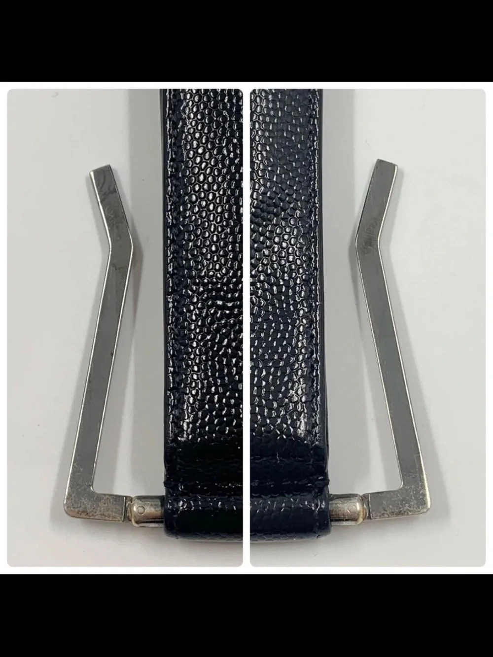 Saint Laurent Black Patent YSL Money Clip Wallet